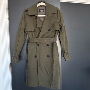 CLUB MONACO Matie Trench Coat Olive, Size S